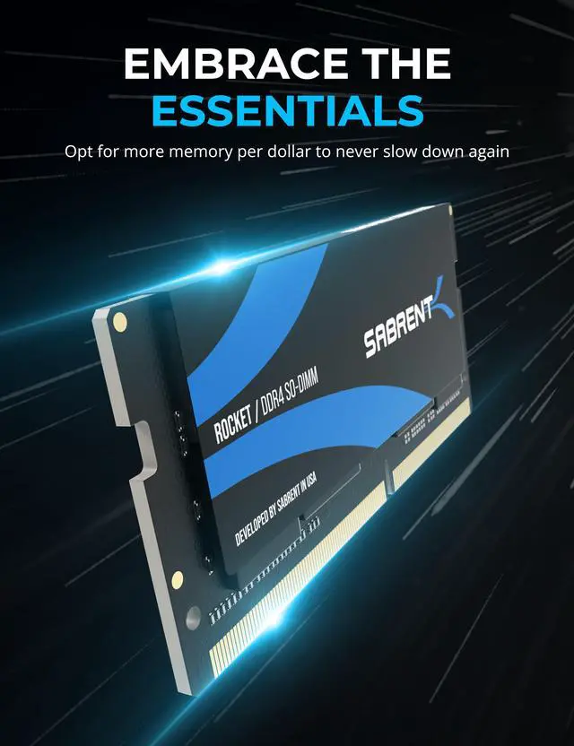 Alt view image 4 of 7 - SABRENT Rocket 8GB DDR4 SO-DIMM 3200MHz Memory Module for Laptop, Ultrabook, and Mini-PC (SB-DDR8)