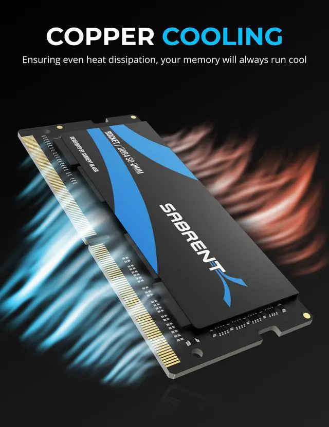 Alt view image 2 of 6 - SABRENT Rocket 64GB DDR4 SO-DIMM 3200MHz Memory Kit (2x32GB) for Laptop, Ultrabook, and Mini-PC (SB-DDR32X2)