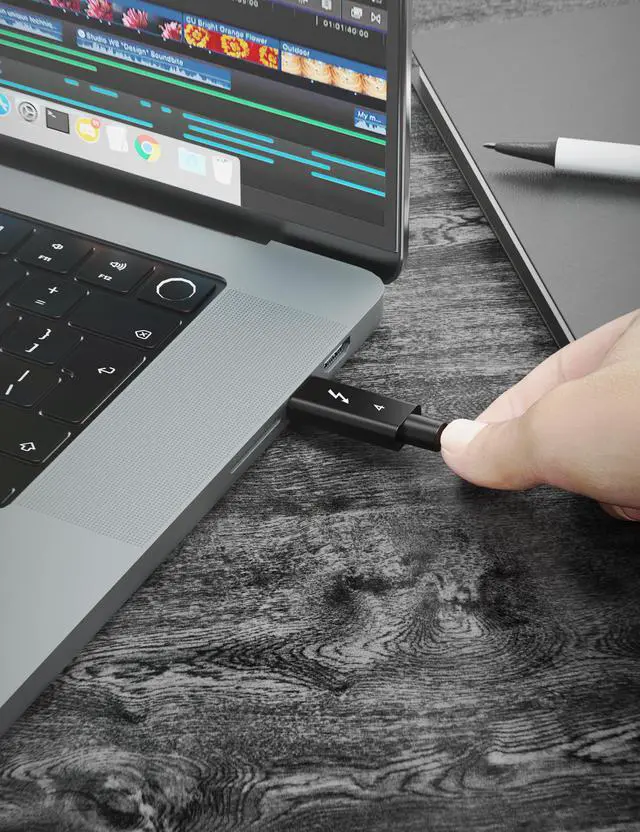 Alt view image 6 of 6 - SABRENT Thunderbolt 4 Active Cable with E-Marker Chip [6.5 Feet / 2 Meters] (CB-T4M2)
