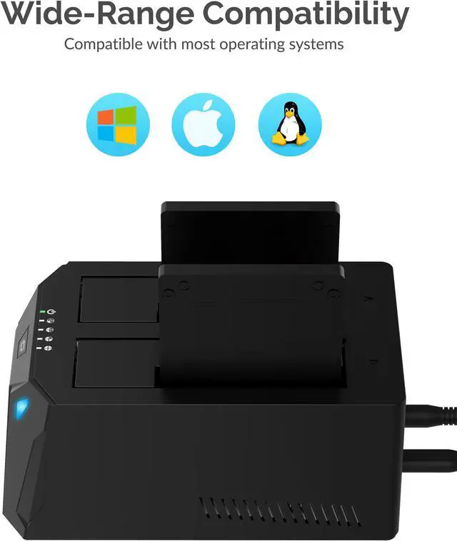 Alt view image 11 of 14 - sabrent usb type-c sata 2.5? & 3.5? dual bay hard drive docking station | offline cloning | up to 5gbps | tool-free installation (ec-ch2b)