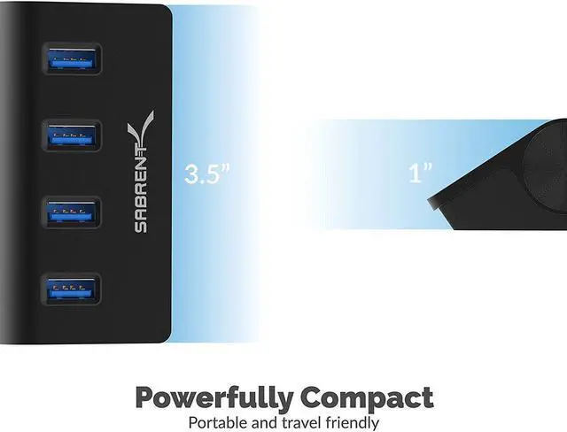 Alt view image 6 of 8 - SABRENT HB-MC3B 4 PORT ALUMINUM USB 3.0 HUB