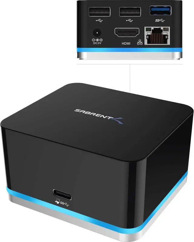 Main image of SABRENT 5 Port USB Type C Mini Continuum Docking Station, Supports Up to 3840x2160 at 30HZ (DS-CMND)