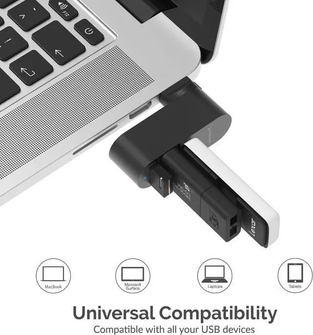 Alt view image 6 of 8 - SABRENT Premium 3 Port Aluminum Mini USB 3.0 Hub [90°/180° Degree Rotatable] (HB-R3MB)