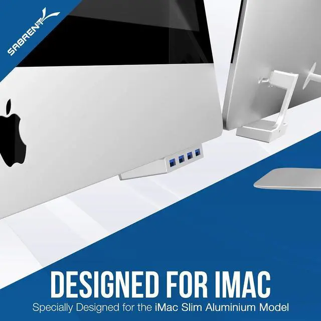 Alt view image 3 of 12 - SABRENT 4-Port USB 3.0 Hub for iMac Slim Uni-Body (HB-IMCU)
