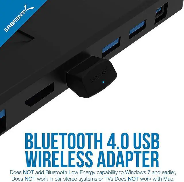 Alt view image 2 of 7 - SABRENT USB Bluetooth 4.0 Micro Adapter for PC [v4.0 Class 2 with Low Energy Technology] (BT UB40)