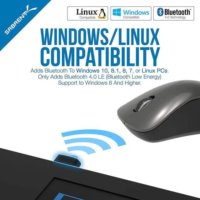 Alt view image 3 of 7 - SABRENT USB Bluetooth 4.0 Micro Adapter for PC [v4.0 Class 2 with Low Energy Technology] (BT UB40)