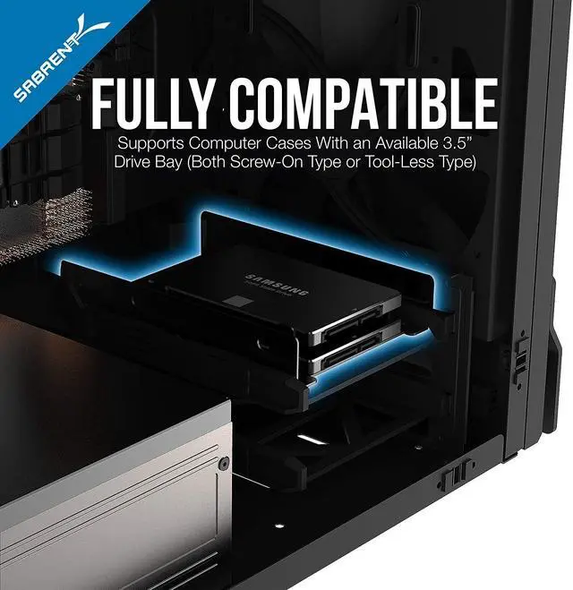 Alt view image 7 of 12 - Sabrent 2.5 Inch to 3.5 Inch Internal Hard Disk Drive Mounting Bracket Kit (BK-HDDF)
