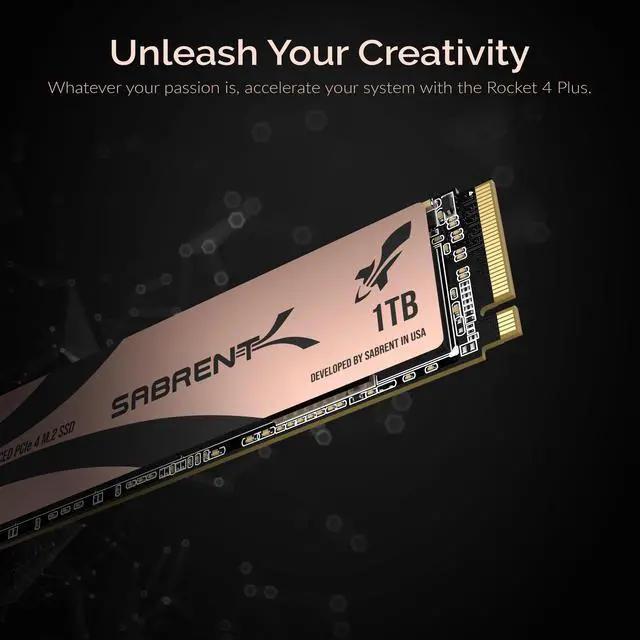 Alt view image 5 of 11 - SABRENT 1TB Rocket 4 Plus NVMe 4.0 Gen4 PCIe M.2 Internal SSD Extreme Performance Solid State Drive (SB-RKT4P-1TB)