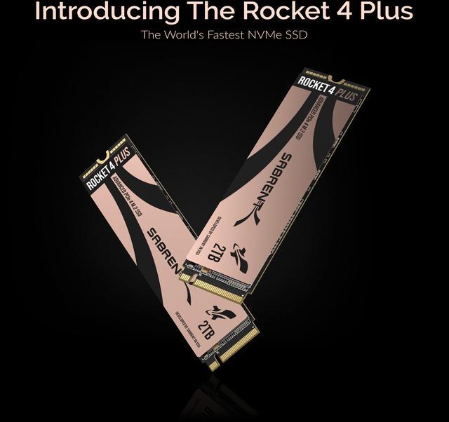 Alt view image 4 of 20 - SABRENT 2TB Rocket 4 Plus NVMe 4.0 Gen4 PCIe M.2 Internal SSD Extreme Performance Solid State Drive R/W 7100/6600MB/s (SB-RKT4P-2TB)