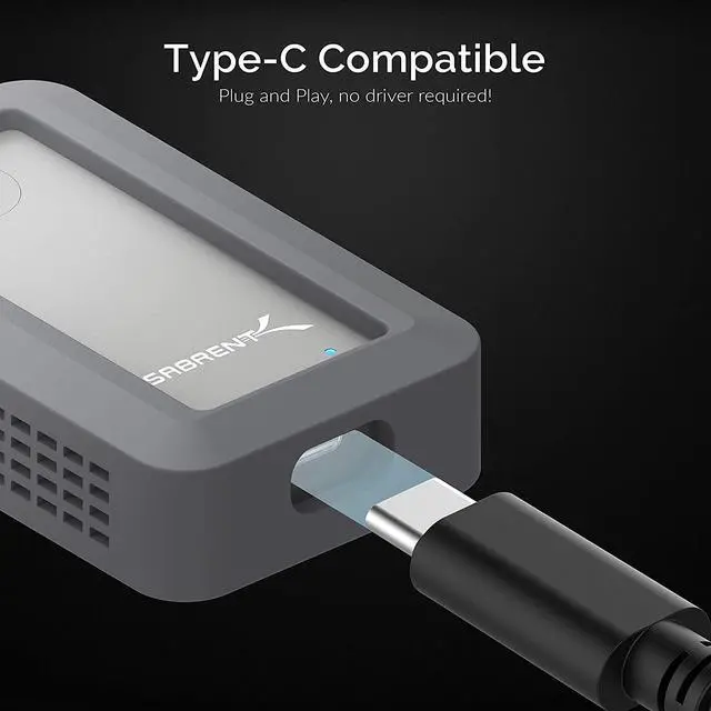 Alt view image 7 of 9 - SABRENT Rocket Nano Rugged 1TB USB 3.2 10Gb/s External Aluminum Waterproof [IP67] SSD with Bumper Guard in Grey (SB-1TB-NAWP)