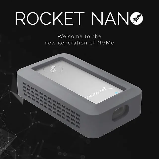 Alt view image 2 of 9 - SABRENT Rocket Nano Rugged 1TB USB 3.2 10Gb/s External Aluminum Waterproof [IP67] SSD with Bumper Guard in Grey (SB-1TB-NAWP)