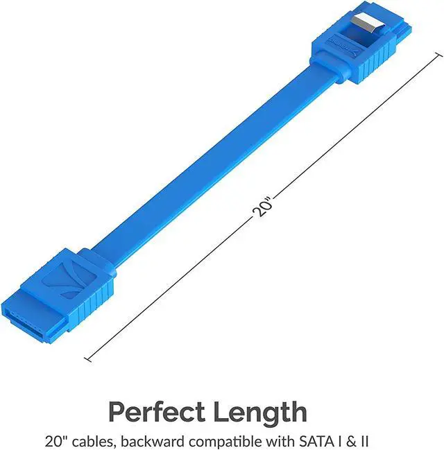 Alt view image 4 of 8 - SABRENT SATA III (6 Gbit/s) Straight Data Cable with Locking Latch for HDD / SSD / CD and DVD drives (3 Pack - 20-Inch) in Blue (CB-SFB3)
