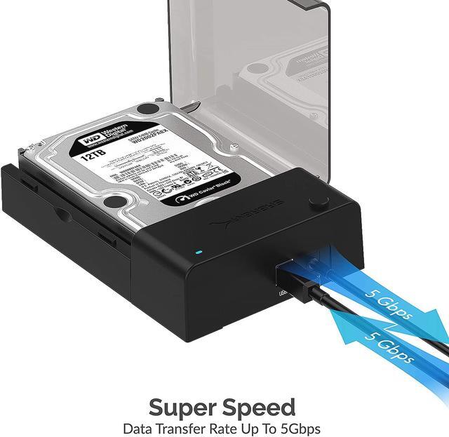 Alt view image 7 of 10 - Sabrent USB 3.0 to SATA External Hard Drive Lay-Flat Docking Station for 2.5 or 3.5in HDD, SSD (EC-DFLT)