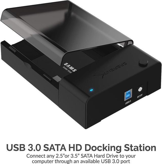 Alt view image 4 of 10 - Sabrent USB 3.0 to SATA External Hard Drive Lay-Flat Docking Station for 2.5 or 3.5in HDD, SSD (EC-DFLT)