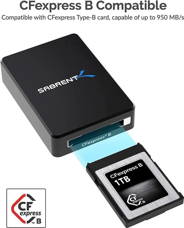 Alt view image 6 of 7 - SABRENT CFexpress Type B Card Reader with USB 3.2 10Gbps (CR-CFER)