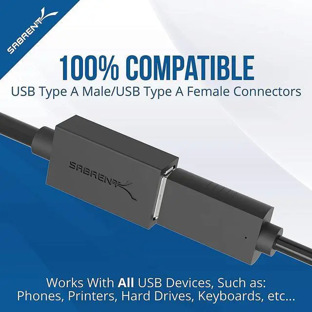 Alt view image 3 of 11 - SABRENT CB-3030 3 ft. Black 22AWG USB 3.0 Extension Cable - A-Male to A-Female