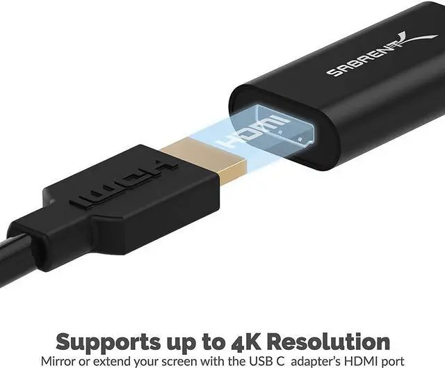 Alt view image 4 of 12 - Sabrent USB 3.1 Type-C to HDMI Adapter (DA-HDMC)