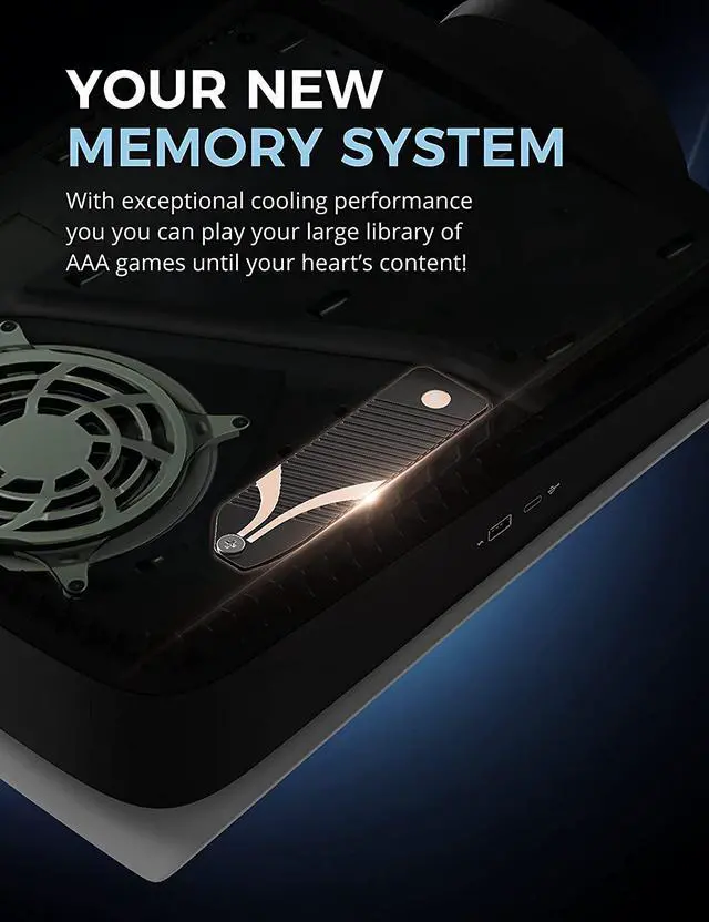 Alt view image 4 of 8 - SABRENT M.2 NVMe Heatsink for The PS5 Console (SB-PSHS)