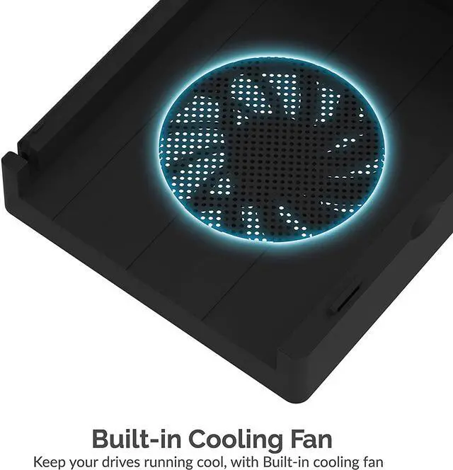 Alt view image 3 of 9 - SABRENT EC-DFFN 2.5" & 3.5" SATA USB 3.0 USB 3.0 to SATA External Hard Drive Lay-Flat Docking Station with Built-in Cooling Fan