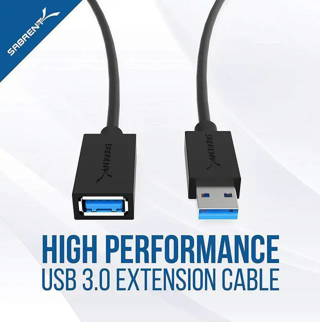 Alt view image 2 of 7 - SABRENT CB-3010 10 ft. Black 22AWG USB 3.0 Extension Cable - A-Male to A-Female