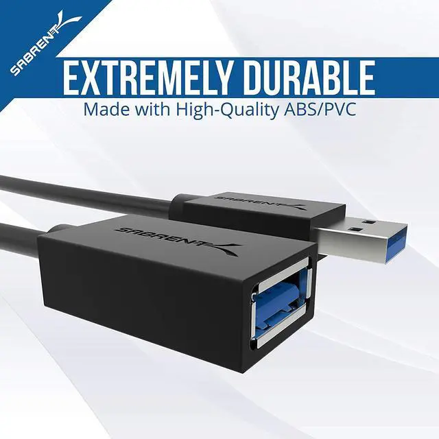 Alt view image 3 of 7 - SABRENT CB-3010 10 ft. Black 22AWG USB 3.0 Extension Cable - A-Male to A-Female