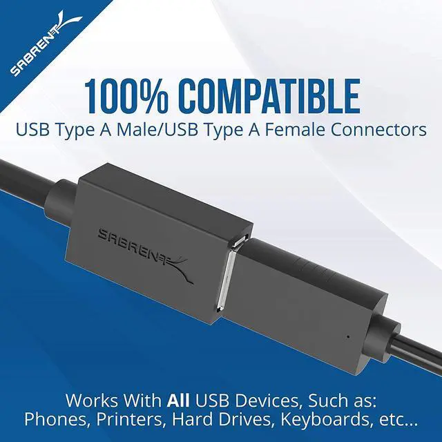 Alt view image 4 of 7 - SABRENT CB-3010 10 ft. Black 22AWG USB 3.0 Extension Cable - A-Male to A-Female