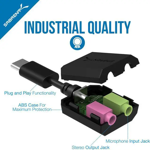 Alt view image 7 of 7 - SABRENT AU-MMSC USB Type-C External Stereo Sound Adapter for Windows and Mac