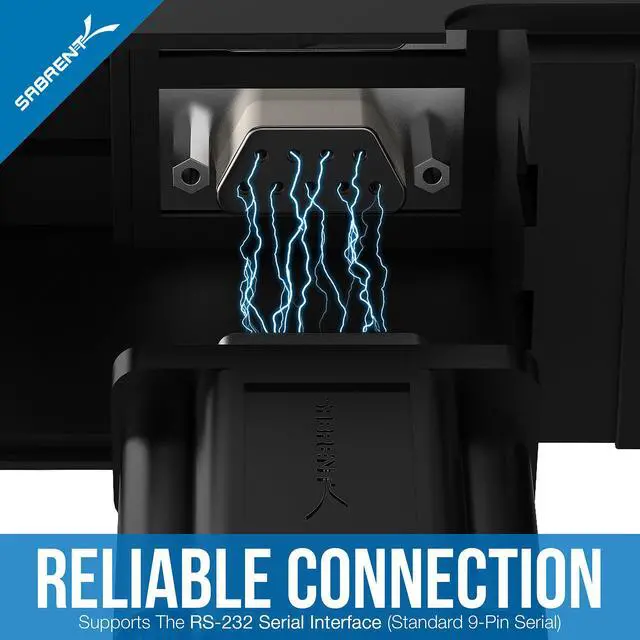 Alt view image 5 of 17 - Sabrent USB 2.0 to Serial (9-Pin) DB-9 RS-232 Adapter Cable 6 ft. Cable with Thumbscrews Connectors (CB-FTDI)