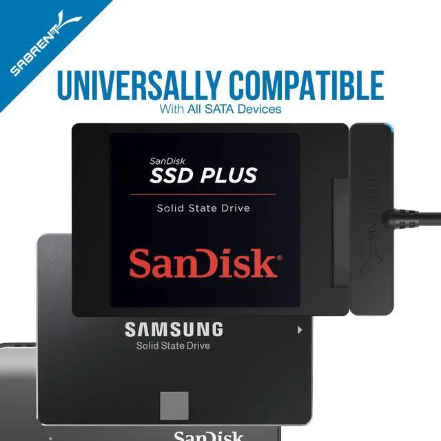 Alt view image 3 of 15 - Sabrent USB 3.1 (Type-A) to SSD / 2.5-Inch SATA Hard Drive Adapter (EC-SS31)
