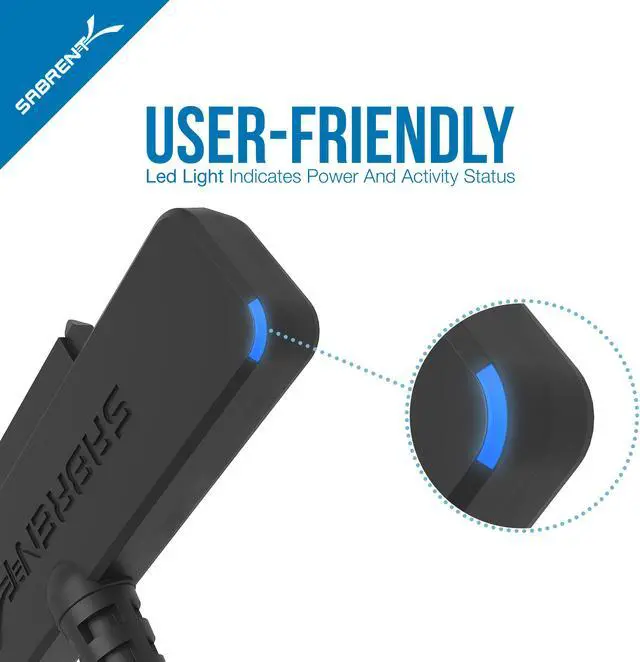 Alt view image 8 of 15 - Sabrent USB 3.1 (Type-A) to SSD / 2.5-Inch SATA Hard Drive Adapter (EC-SS31)