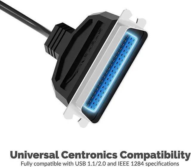 Alt view image 3 of 13 - SABRENT USB to Parallel IEEE 1284 Printer Cable Adapter (CB-CN36)