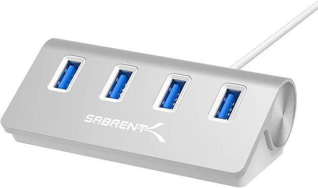 SABRENT Premium 4 Port Aluminum USB 3.0 Hub (30 Cable) for iMac, MacBook,  MacBook Pro, MacBook Air, Mac Mini, or Any PC [Silver] (HB-MAC3) 