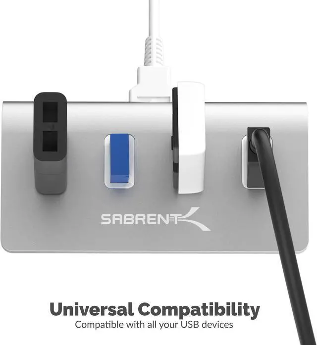 Alt view image 5 of 11 - SABRENT Premium 4 Port Aluminum USB 3.0 Hub (30" Cable) for iMac, MacBook, MacBook Pro, MacBook Air, Mac Mini, or Any PC [Silver] (HB-MAC3)