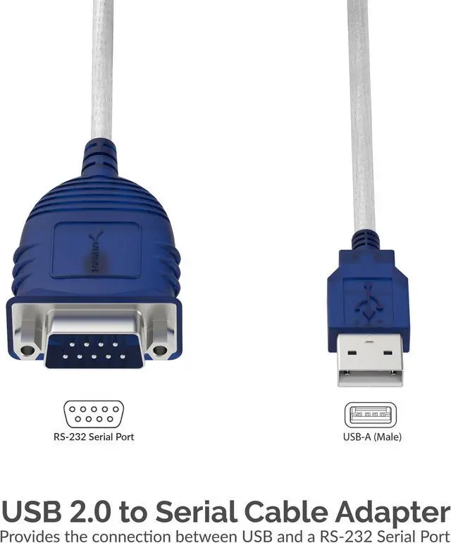 Alt view image 4 of 11 - SABRENT USB 2.0 to Serial (9-Pin) DB-9 RS-232 Converter Cable, Prolific Chipset, Hexnuts, [Windows 10/8.1/8/7/VISTA/XP, Mac OS X 10.6 and Above] 10-Feet (CB-9PTF)