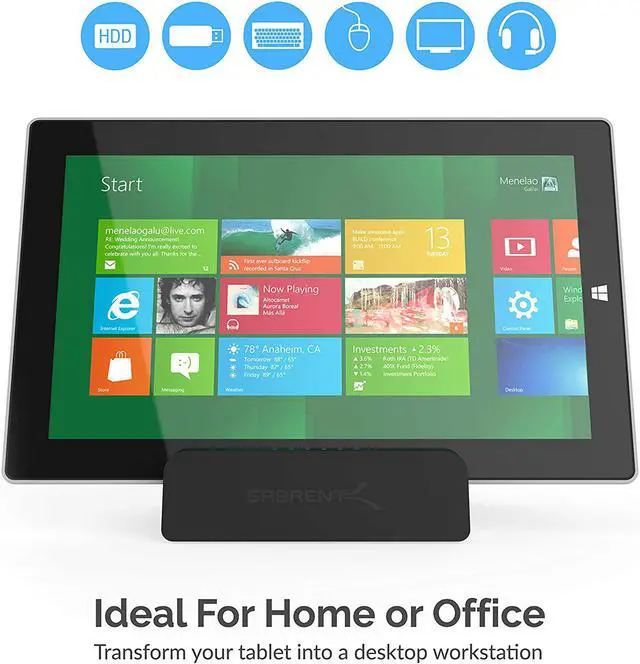 Alt view image 5 of 8 - SABRENT Universal Laptop Docking Station with Stand for Tablets and Notebooks Supports PC (DS-RICA)