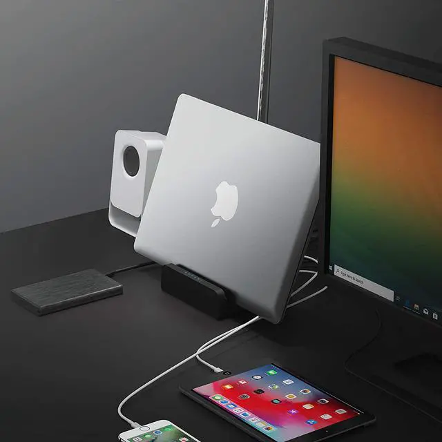 Alt view image 8 of 8 - SABRENT Universal Laptop Docking Station with Stand for Tablets and Notebooks Supports PC (DS-RICA)
