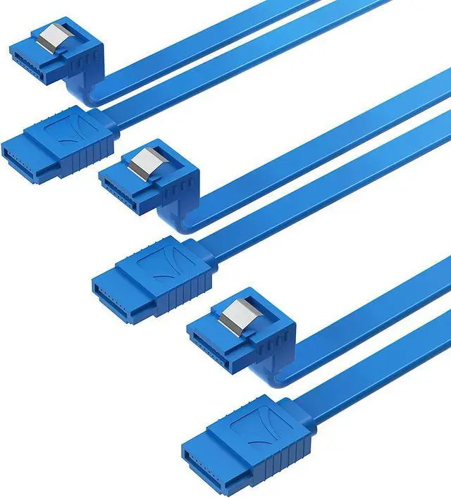 Main image of SABRENT SATA III (6 Gbit/s) Right Angle Data Cable with Locking Latch for HDD/SSD/CD and DVD Drives (3 Pack - 20-Inch) in Blue (CB-SRB3)