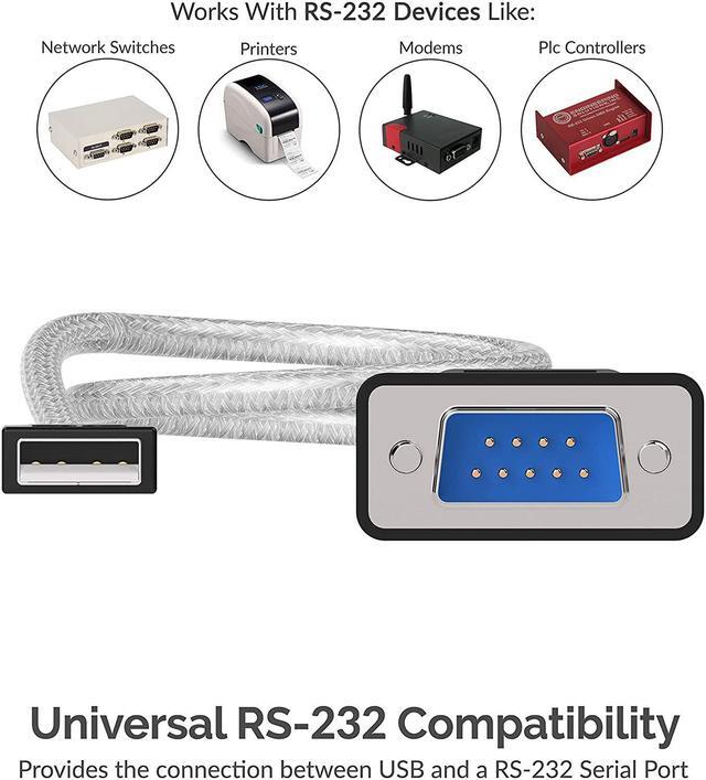Alt view image 3 of 15 - Sabrent USB to RS-232 DB9 Serial 9 pin Adapter Prolific PL2303 (SBT-USC1K)