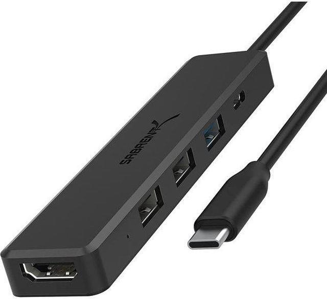 SABRENT Multi-Port USB Type-C Hub with 4k HDMI, Power Delivery (60 Watts), 1 USB 3.0 Port