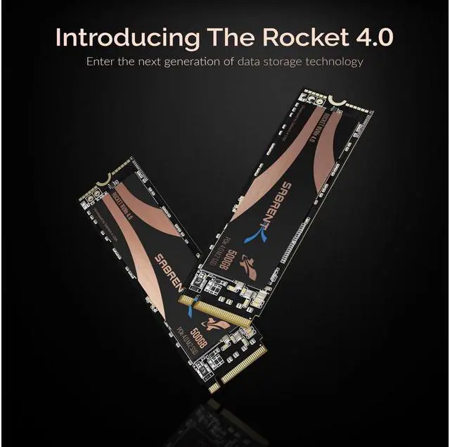 Alt view image 2 of 7 - SABRENT 500GB Rocket Nvme PCIe 4.0 M.2 2280 Internal SSD Maximum Performance Solid State Drive (Latest Version) (SB-ROCKET-NVMe4-500)