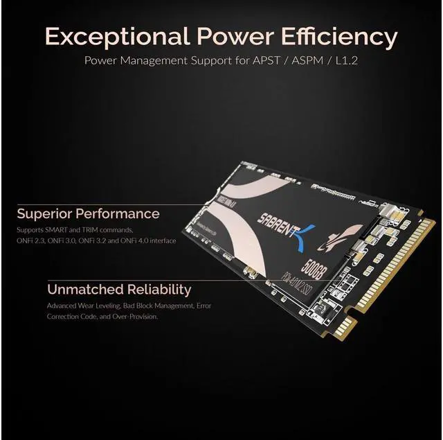 Alt view image 4 of 7 - SABRENT 500GB Rocket Nvme PCIe 4.0 M.2 2280 Internal SSD Maximum Performance Solid State Drive (Latest Version) (SB-ROCKET-NVMe4-500)