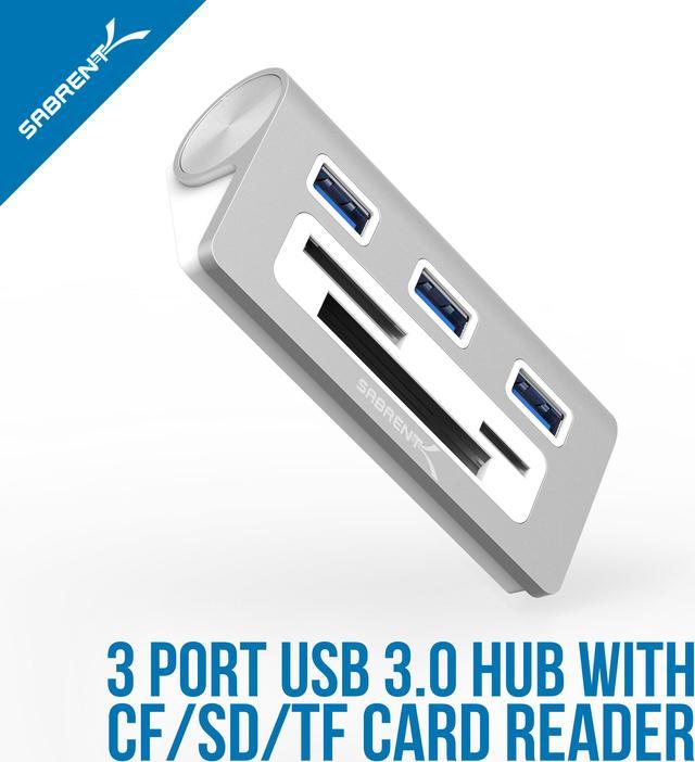 3 Port USB 3.0 Hub with Multi-In-1 Card Reader - Sabrent