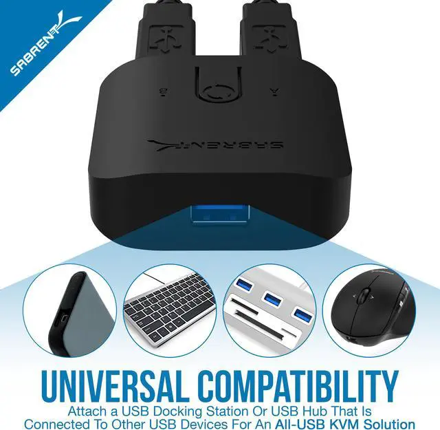 Alt view image 5 of 9 - SABRENT USB 3.0 Sharing Switch for Multiple Computers and Peripherals LED Device Indicators (USB-SW30)