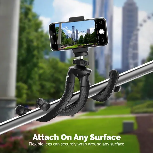 Alt view image 2 of 10 - Sabrent Universal Flexible Tripod Standard Tripod Mount [GoPro Mount Adapter Included] (TP-FLTP)