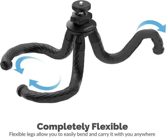 Alt view image 3 of 10 - Sabrent Universal Flexible Tripod Standard Tripod Mount [GoPro Mount Adapter Included] (TP-FLTP)