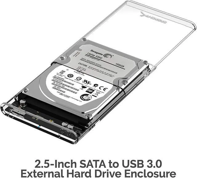 Alt view image 2 of 16 - SABRENT 2.5-Inch SATA to USB 3.0 Tool-Free Clear External Hard Drive Enclosure [Optimized for SSD, Supports UASP SATA III] (EC-OCUB)