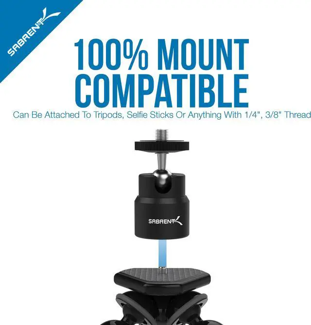 Alt view image 3 of 9 - SABRENT Flexible Tripod with Ball Head Bundle for Standard Tripod Mount (GP-TRPD-TBHD)