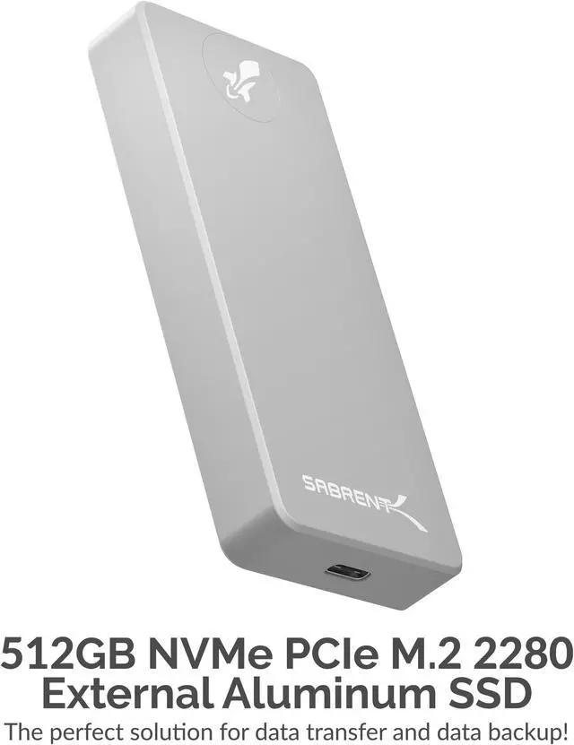Alt view image 2 of 7 - SABRENT Rocket Pro 512GB USB 3.2 External Aluminum SSD (SB-512-PRO)