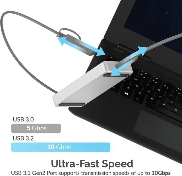 Alt view image 4 of 7 - SABRENT Rocket Pro 512GB USB 3.2 External Aluminum SSD (SB-512-PRO)