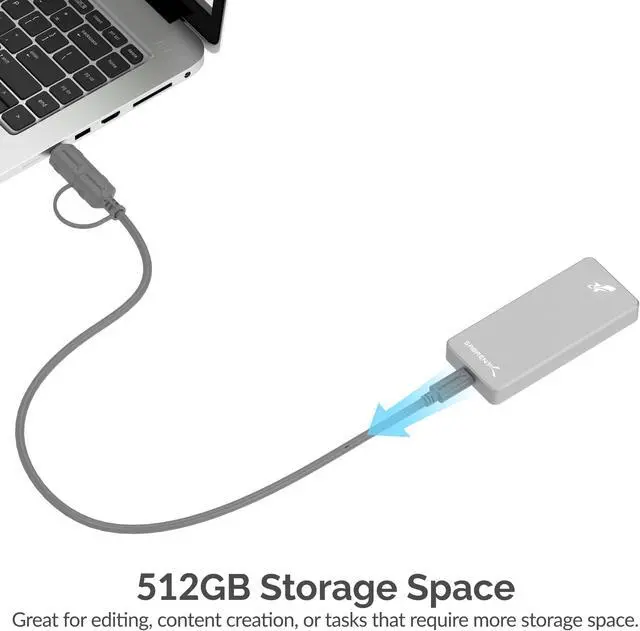 Alt view image 3 of 7 - SABRENT Rocket Pro 512GB USB 3.2 External Aluminum SSD (SB-512-PRO)
